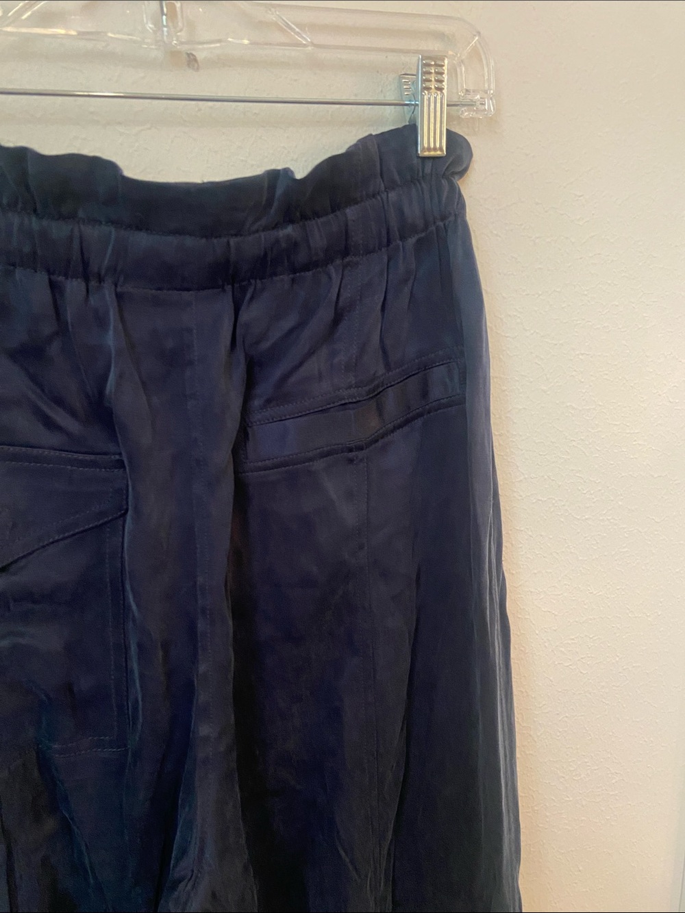 Ganni Washed Twill Satin Cargo Jogger Pants Black Paperbag Waist Size S - Picture 6 of 8